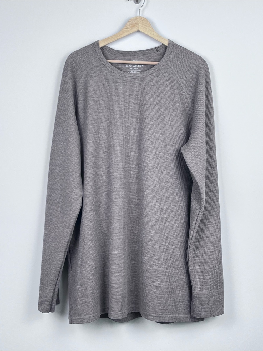 Mack Weldon Men's Modal & Wool Blend Waffle Knit Thermal Shirt Size XXL; Logo